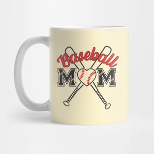 Baseball Mom with Heart Inside the Ball Mug